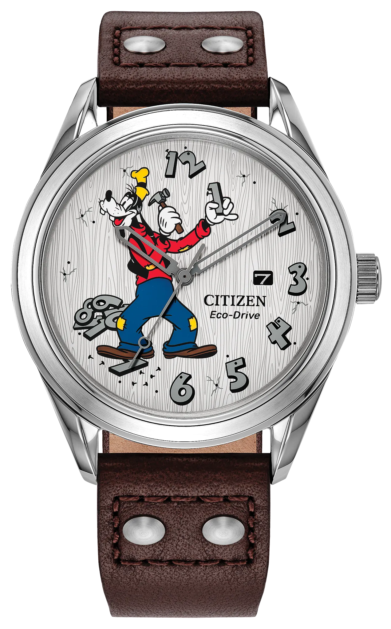 シェフィールド　ウェンディズニ Fix-It Goofy White Dial Leather Strap AW1698-08W | CITIZEN